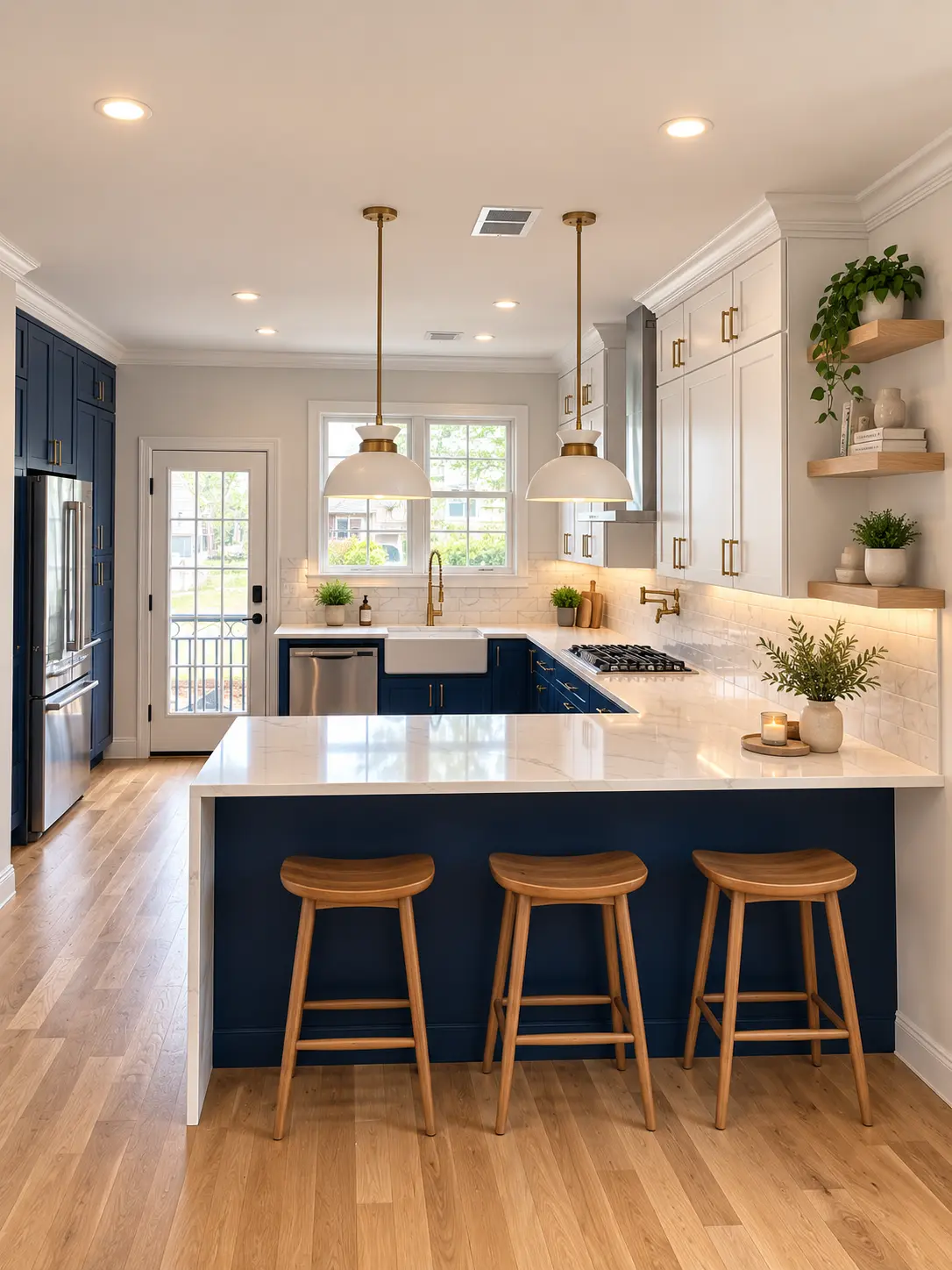 Navy & White Kitchen, a Brasser Kitchens Cabinets project