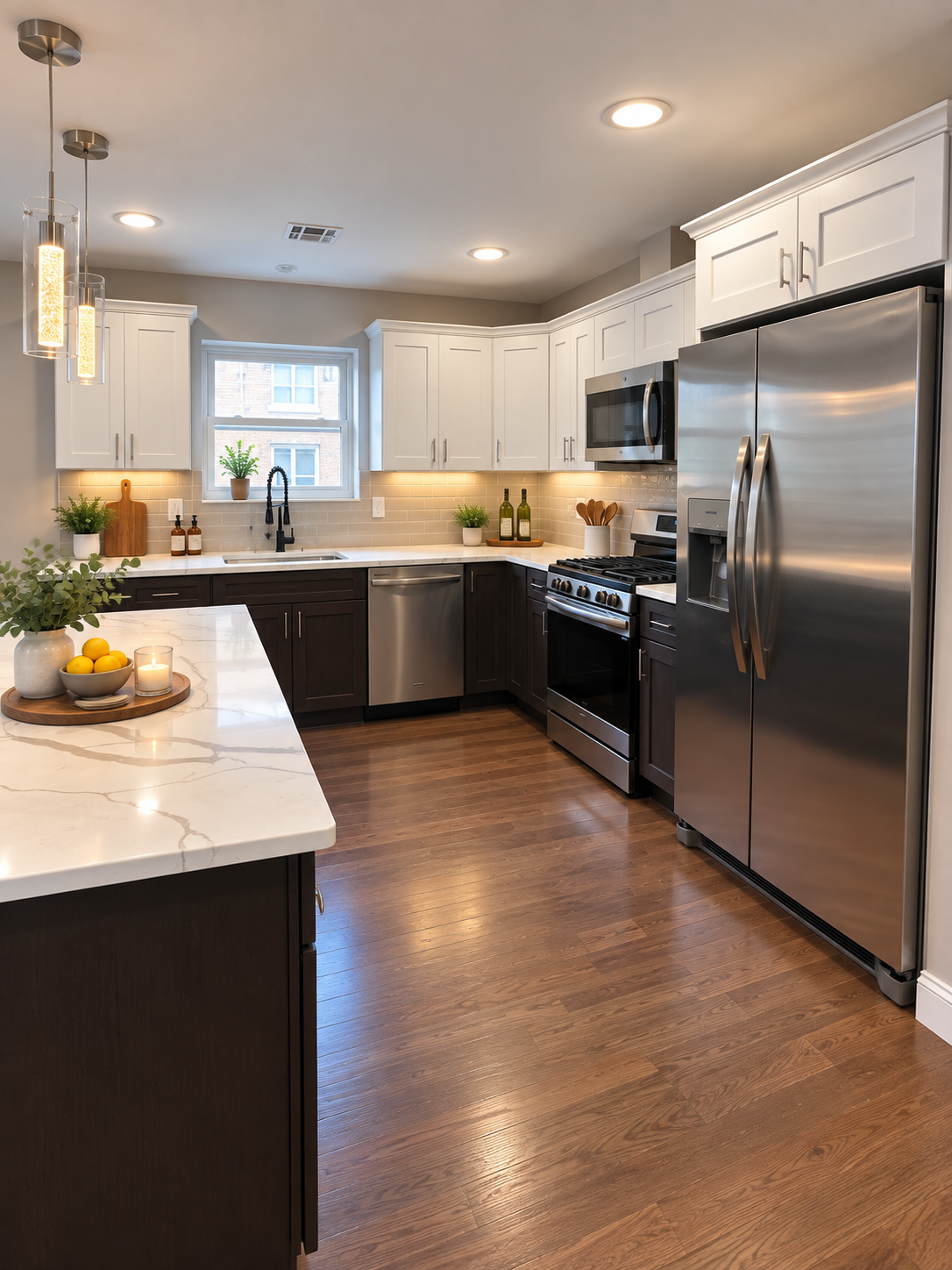 Warm Two-Tone Kitchen, a Brasser Kitchens Cabinets project
