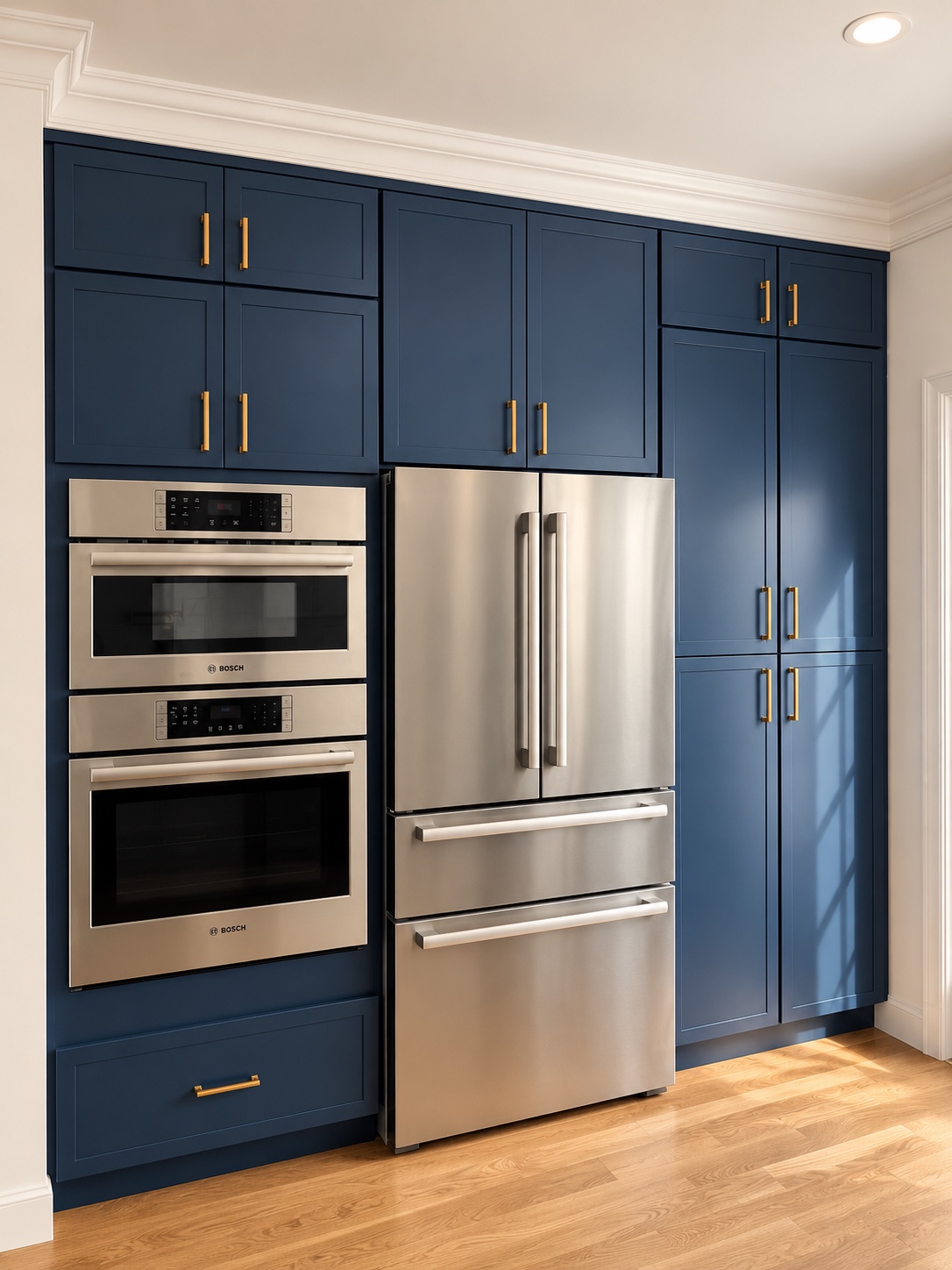 Navy Cabinetry Detail, a Brasser Kitchens Cabinets project